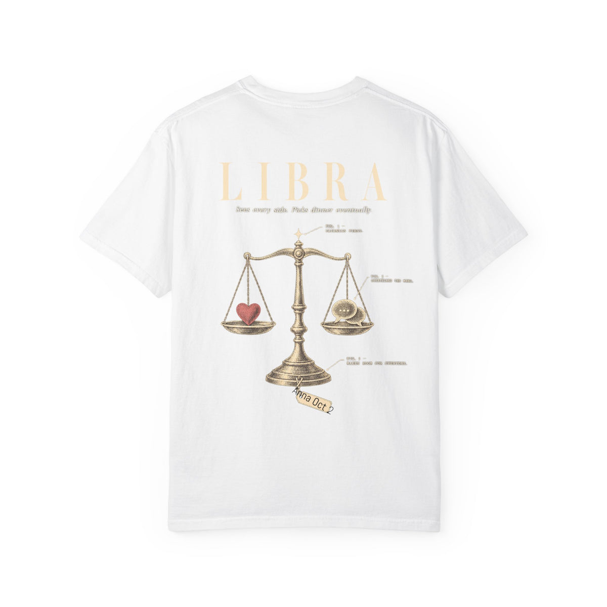 Copy of Libra Scale Illustration T-shirt | Zodiac Horoscope Astrological Tee